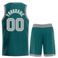 Custom Aqua Gray-White Bull Classic Sets Curved Basketball Jersey Limited