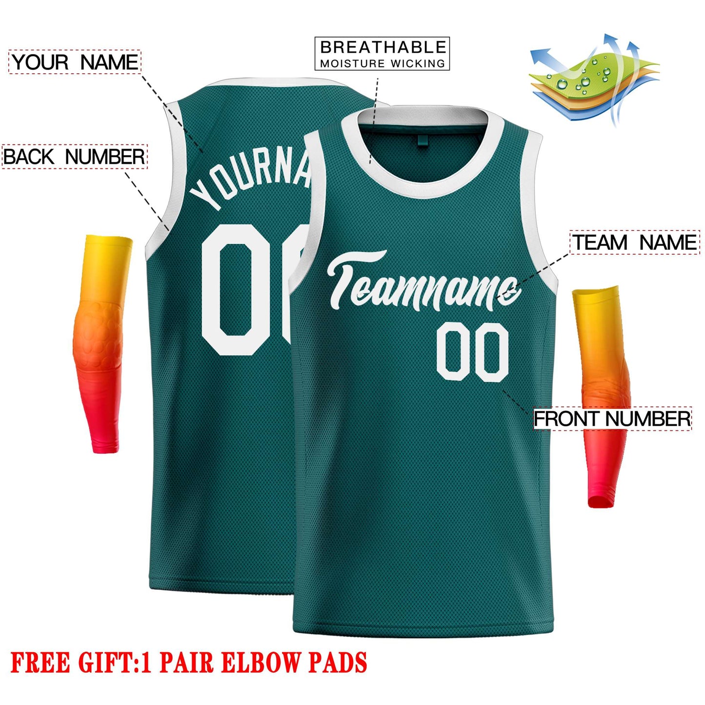 Custom Aqua White Classic Tops Casual Basketball Jersey Limited