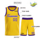 Custom Yellow Purple-White Heal Sports Uniform Classic Sets Basketball Jersey Limited