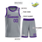 Custom Dark Gray Purple Heal Sports Uniform Classic Sets Basketball Jersey Limited
