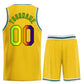 Custom Yellow Green-Black Heal Sports Uniform Classic Sets Basketball Jersey Limited