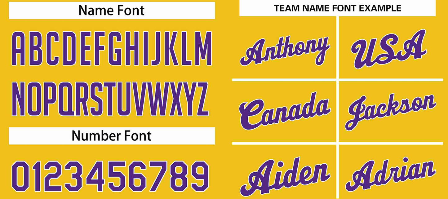 Custom Yellow Purple-White Classic Sets Sports Uniform Basketball Jersey Limited