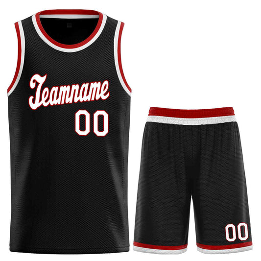 Custom Black Red-Red Classic Sets Sports Uniform Basketball Jersey