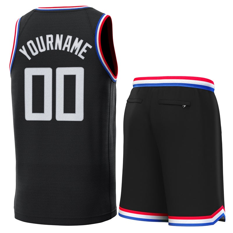 Custom Black Red-Royal Classic Sets Basketball Jersey Limited