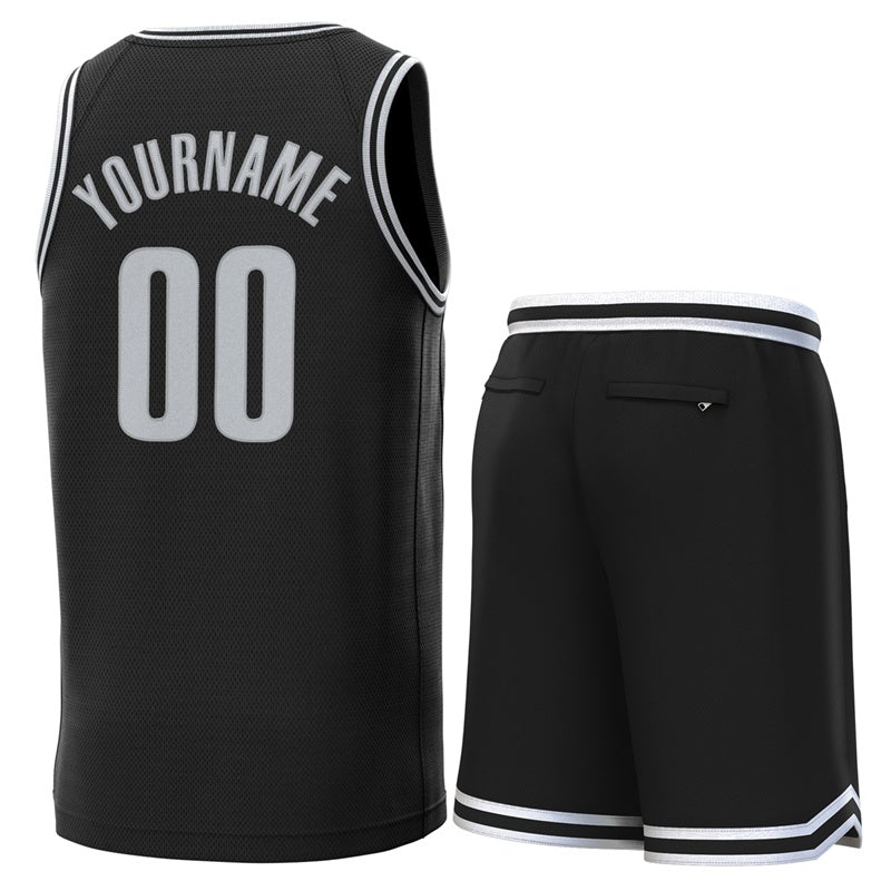 Custom Black White-BlackClassic Sets Basketball Jersey Limited