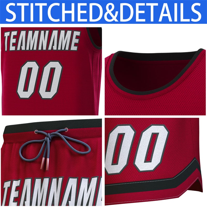 Custom Maroon Red-Crimson Classic Sets Basketball Jersey Limited