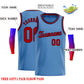 Custom Light Blue Red-Navy Classic Tops Casual Basketball Jersey Limited