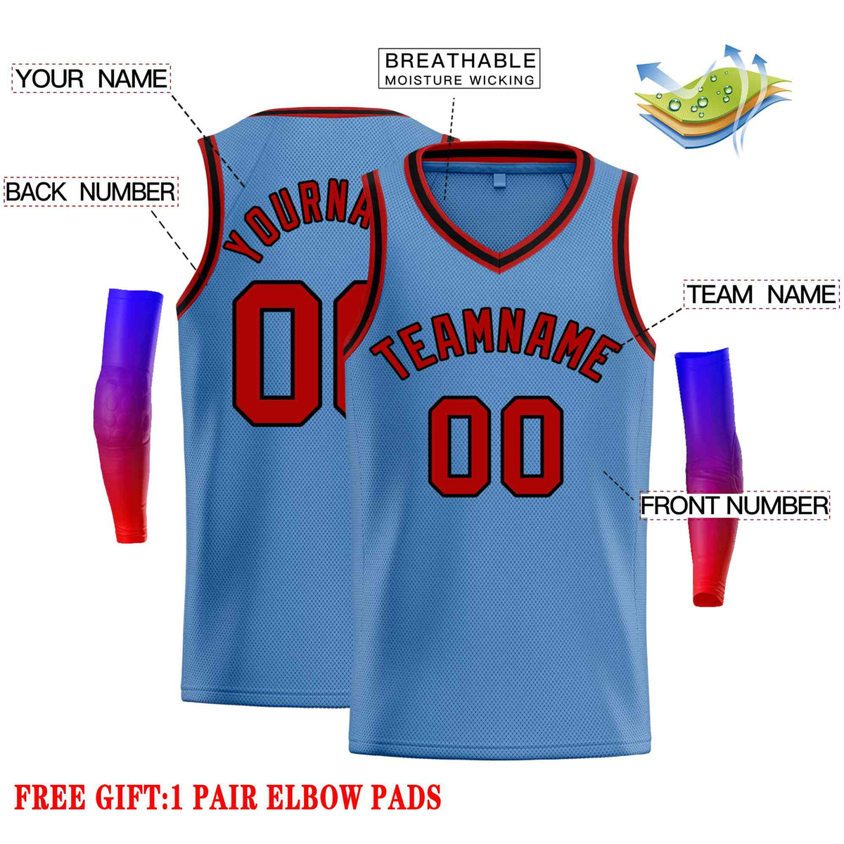 Custom Light Blue Maroon-Black Classic Tops Men Casual Basketball Jersey Limited