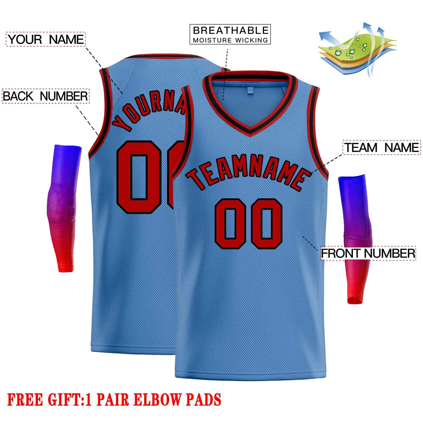 Custom Light Blue Maroon-Black Classic Tops Men Casual Basketball Jersey Limited