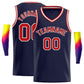 Custom Navy White-Red Classic Tops Men Casual Basketball Jersey