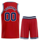 Custom Red Navy-White Classic Sets Curved Basketball Jersey Limited