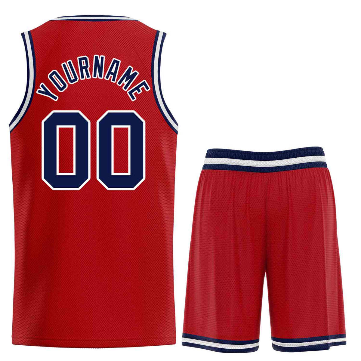 Custom Red Navy-White Classic Sets Curved Basketball Jersey Limited