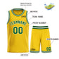 Custom Yellow Green-White Bull Classic Sets Basketball Jersey Limited