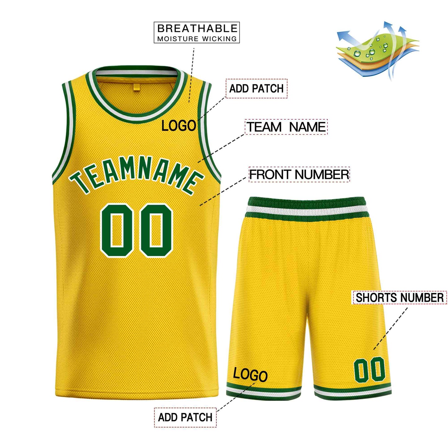 Custom Yellow Green-White Bull Classic Sets Basketball Jersey Limited