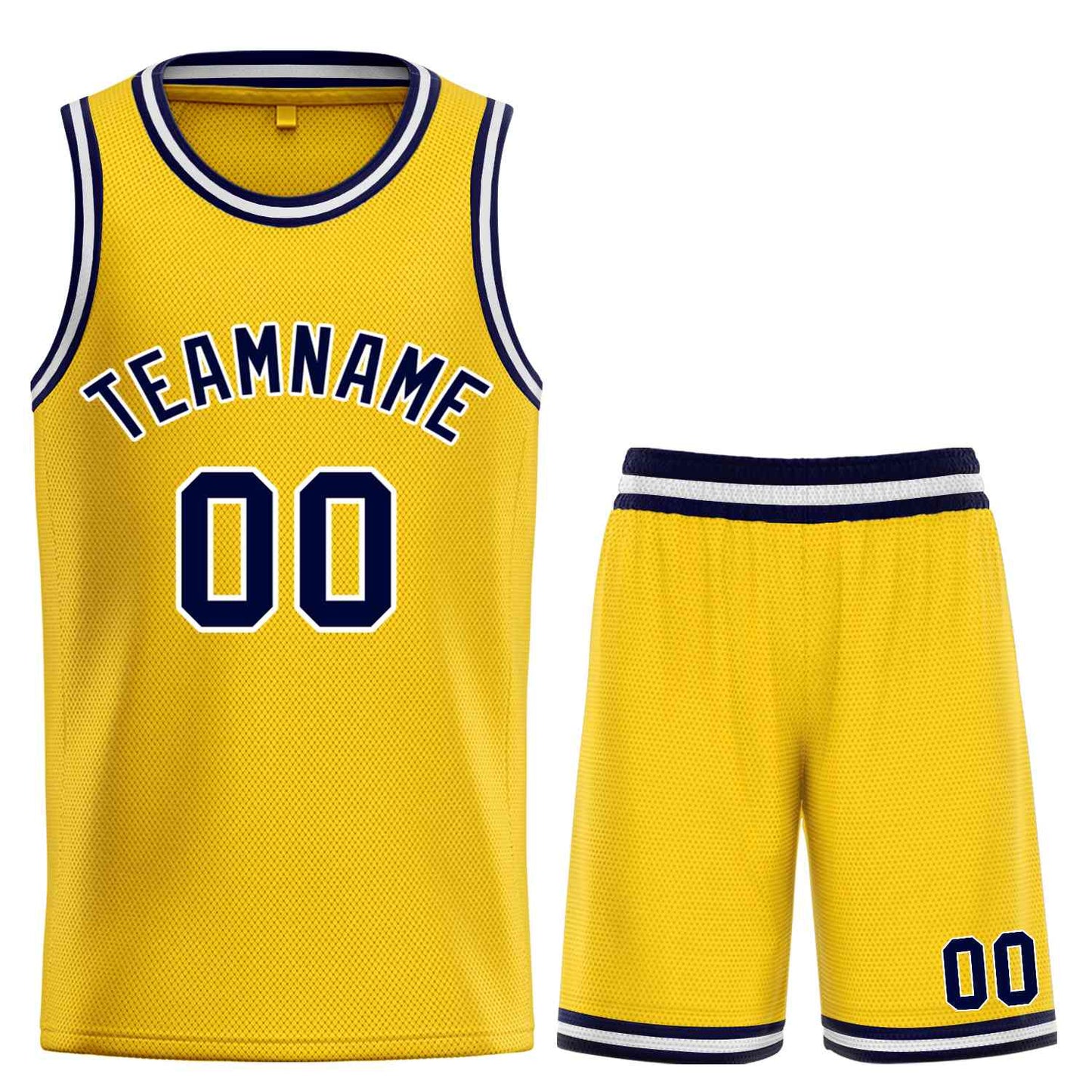 Custom Yellow Navy-White Bull Classic Sets Basketball Jersey