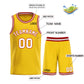 Custom Yellow White-Red Bull Classic Sets Basketball Jersey Limited