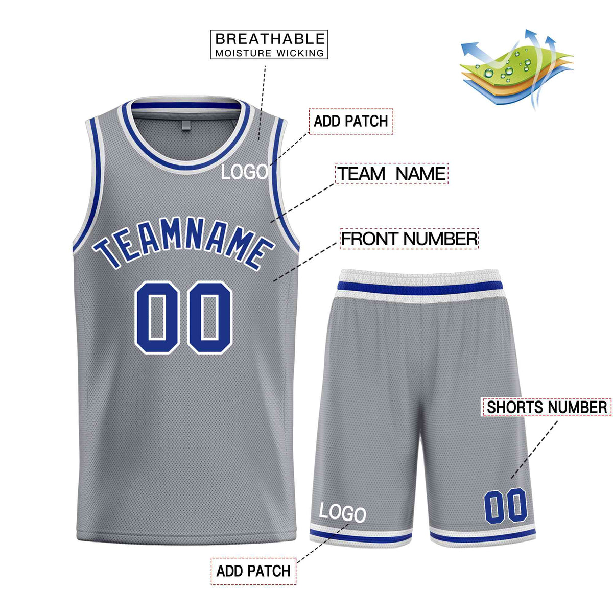 Custom Dark Gray Royal-White Classic Sets Bull Basketball Jersey Limited