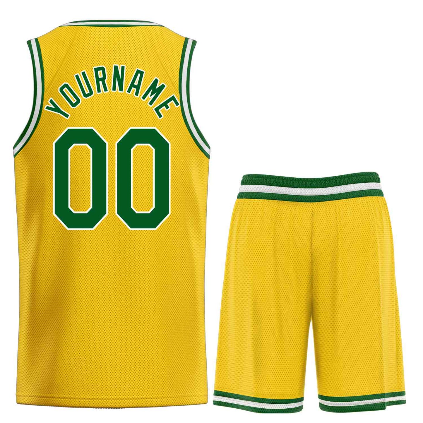 Custom Yellow Green-White Heal Sports Uniform Classic Sets Basketball Jersey Limited