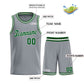 Custom Dark Gray Green-White Classic Sets Sports Uniform Basketball Jersey Limited
