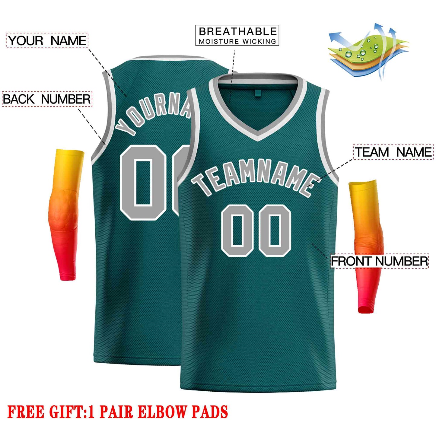 Custom Aqua Gray-White Classic Tops Men Casual Basketball Jersey Limited