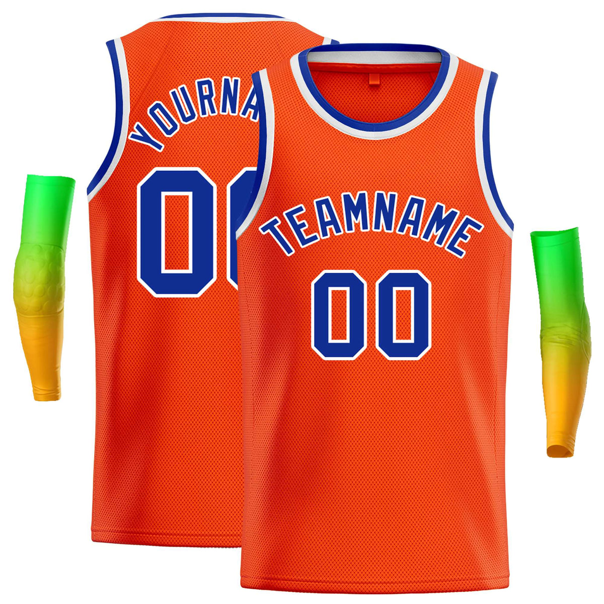 Custom Orange Royal-White Classic Tops Casual Basketball Jersey