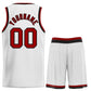Custom White Maroon-Black Classic Sets Curved Basketball Jersey Limited