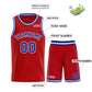Custom Red Royal-White Classic Sets Curved Basketball Jersey Limited