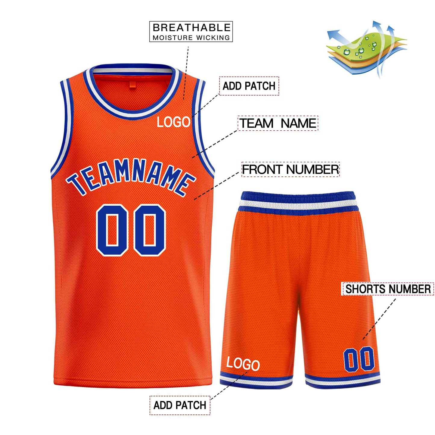 Custom Orange Royal-White Bull Classic Sets Basketball Jersey Limited