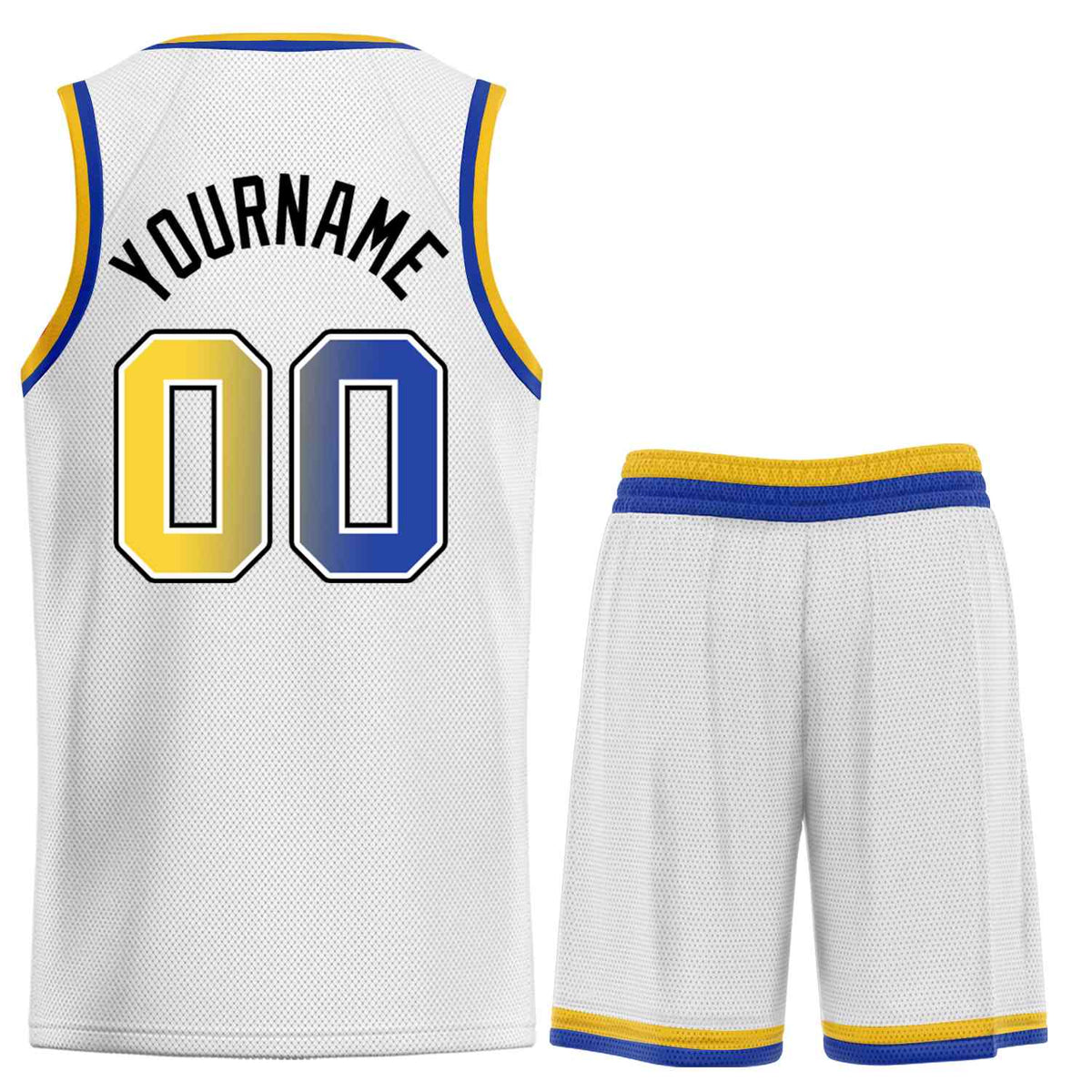 Custom White Royal-Black Classic Sets Curved Basketball Jersey Limited