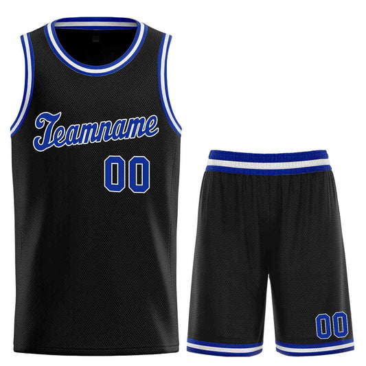 Custom Black Royal-White Classic Sets Sports Uniform Basketball Jersey