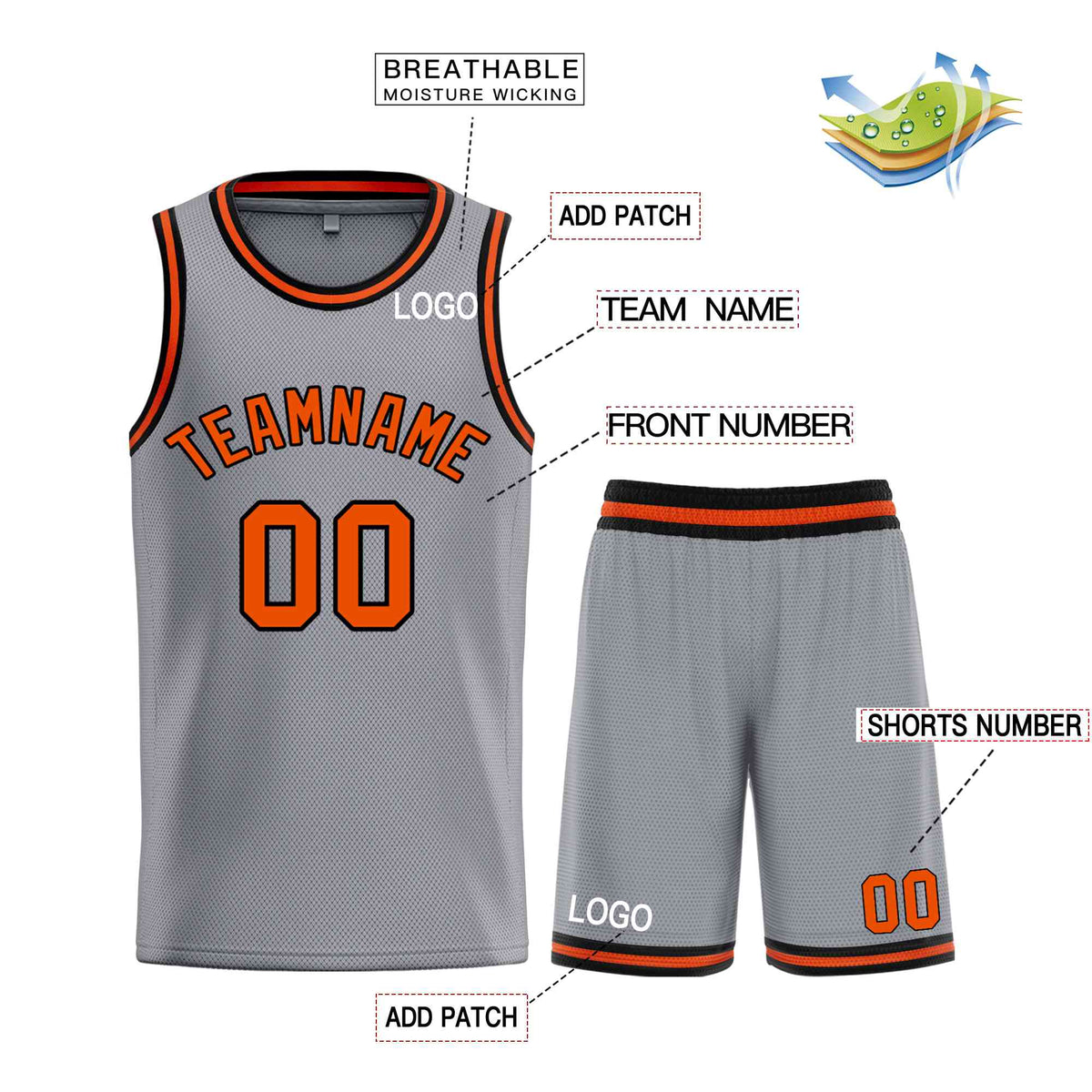 Custom Dark Gray Orange-Black Classic Sets Bull Basketball Jersey Limited