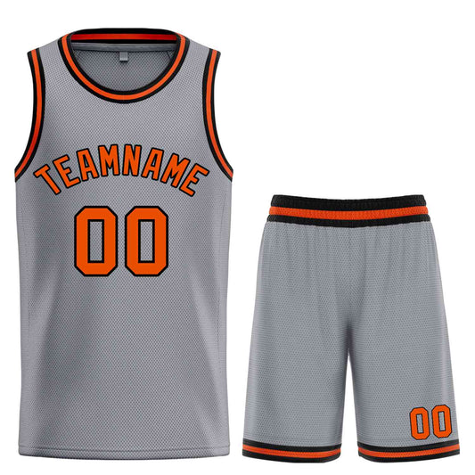 Custom Dark Gray Orange-Black Classic Sets Bull Basketball Jersey