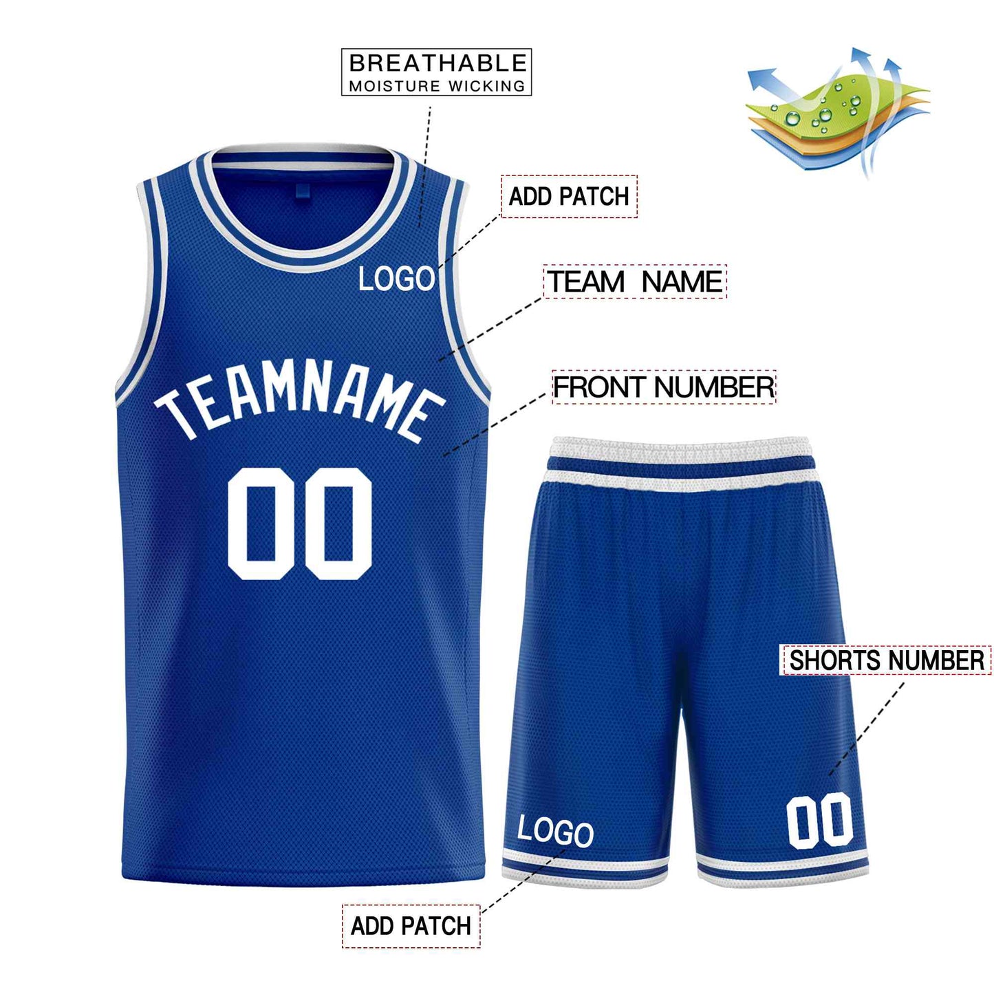 Custom Royal White-Classic Sets Curved Basketball Jersey Limited