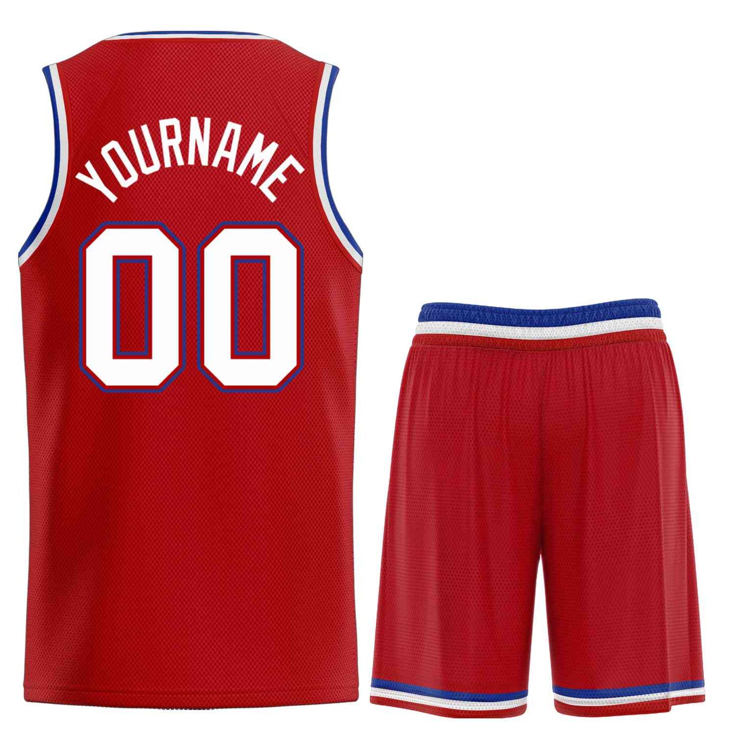 Custom Red White-Royal Classic Sets Curved Basketball Jersey Limited