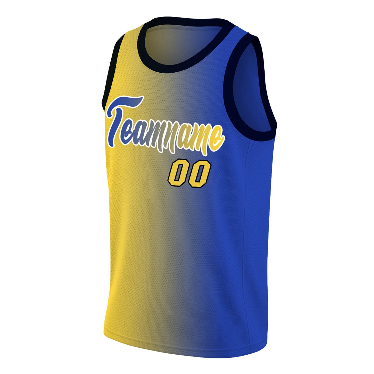 Custom Yellow Royal-White Gradient Fashion Tops Basketball Jersey Limited