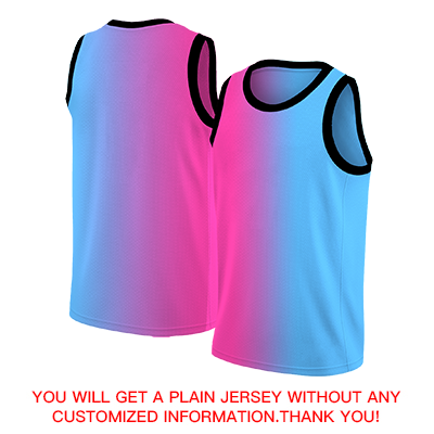 Custom Pink Black-Light Blue Gradient Fashion Tops Basketball Jersey Limited