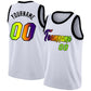 Custom White Black-Green Gradient Fashion Tops Basketball Jersey
