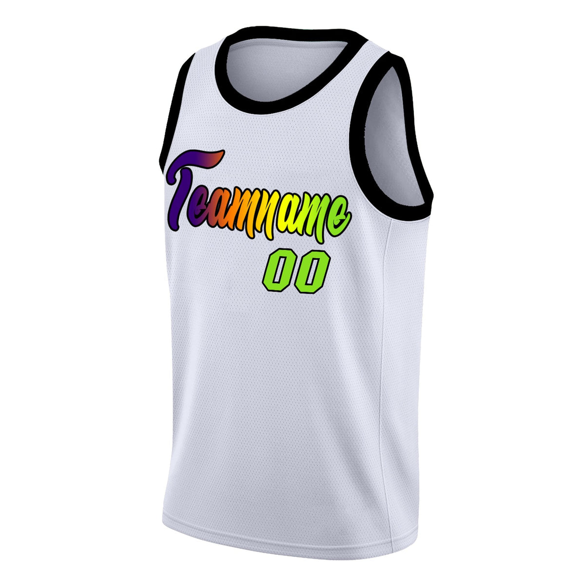Custom White Black-Green Gradient Fashion Tops Basketball Jersey Limited