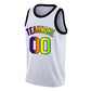 Custom White Purple-Green Gradient Fashion Tops Basketball Jersey Limited