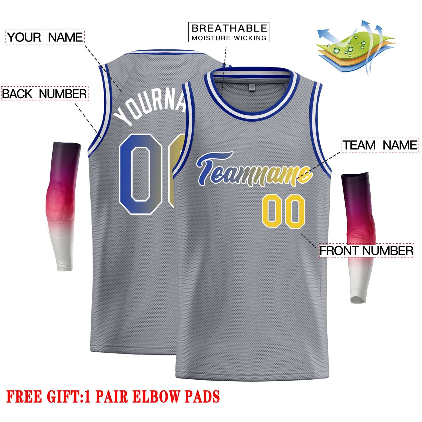 Custom Dark Gray Royal-White Classic Tops Casual Basketball Jersey Limited