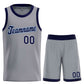 Custom Dark Gray Navy-Powder Blue Classic Sets Sports Uniform Basketball Jersey