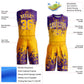 Custom Gold White-Purple Round Neck Sublimation Basketball Suit Jersey Limited