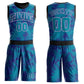 Custom Teal Purple-White Round Neck Sublimation Basketball Suit Jersey