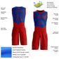 Custom Royal Red Color Splash Round Neck Sublimation Basketball Suit Jersey Limited
