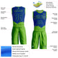 Custom Royal Neon Green Color Splash Round Neck Sublimation Basketball Suit Jersey Limited