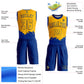 Custom Gold Royal Color Splash Round Neck Sublimation Basketball Suit Jersey Limited