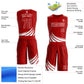 Custom Red White Wind Shapes Round Neck Sublimation Basketball Suit Jersey Limited