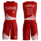 Custom Red White Wind Shapes Round Neck Sublimation Basketball Suit Jersey