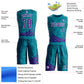 Custom Teal Purple-White Wind Shapes Round Neck Sublimation Basketball Suit Jersey Limited