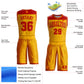 Custom Gold Red Color Block Round Neck Sublimation Basketball Suit Jersey Limited